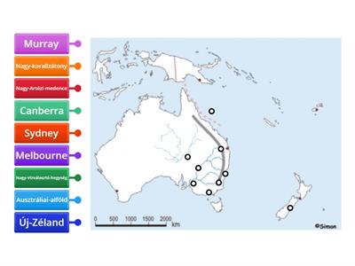 Ausztráliai és Óceánia tájai, országai, vízrajza, városai (közép érettségi követelmény)
