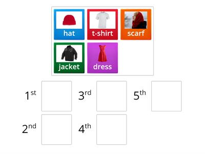 Alphabetical order -clothing
