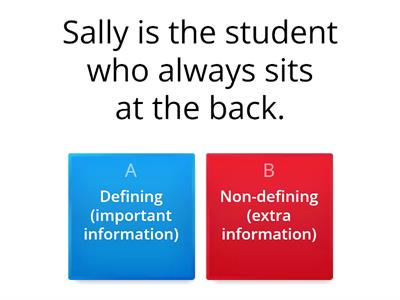 Defining/Non-defining relative clauses