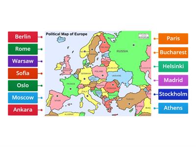 Capitals of Europe - Labelled diagram