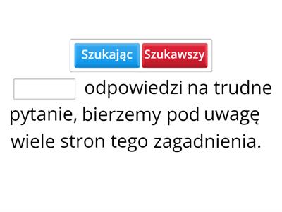 Imiesłowowy równoważnik zdania