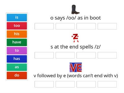 High Frequency Word Sort (by phonics pattern)