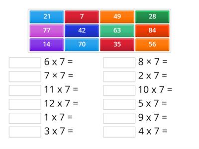 7 x tables