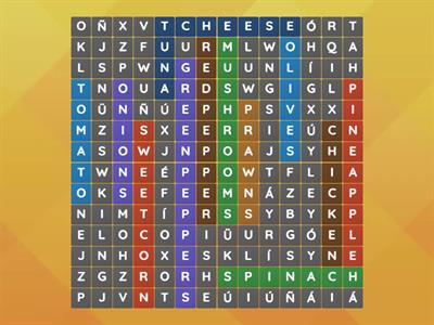 Pizza toppings - Wordsearch