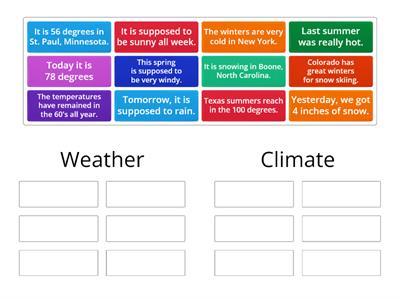 Weather VS Climate