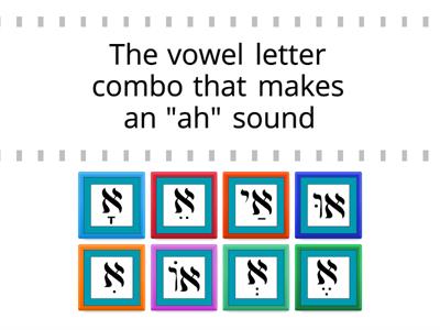 Hebrew Vowel Letter Combo Sounds Match