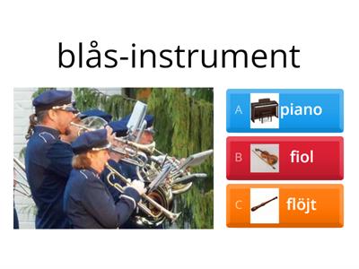 instrument kategorier mellan blås