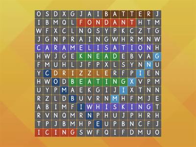 Baking Terms Wordsearch