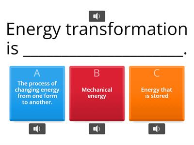 Energy Transformations Quiz 