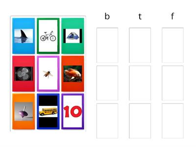 Beginning Sounds Picture Sort t/b/f