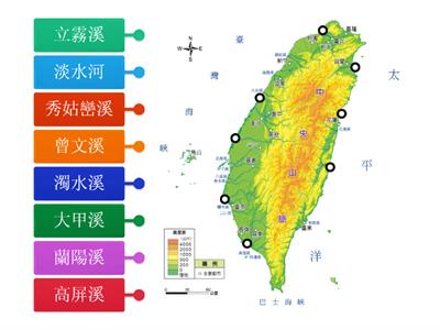 【翰林國中地理1上】圖1-6-7 臺灣主要河川分布圖