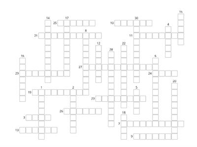 Crossword - medical English vocabulary (advanced)