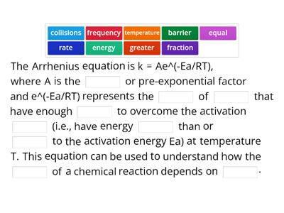 Year 13 Arrhenius Equation