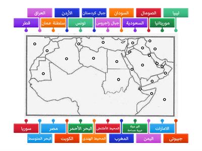  خريطة الوطن العربى الصف السادس - 