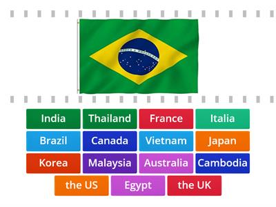 Flags of countries and transportations (grade 5)