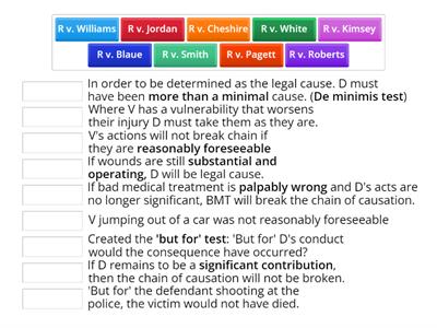 Causation Case Match Up