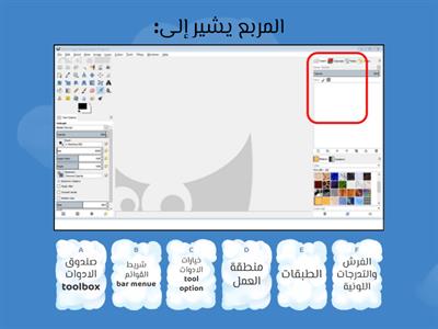 مكونات شاشة برنامج gimp2