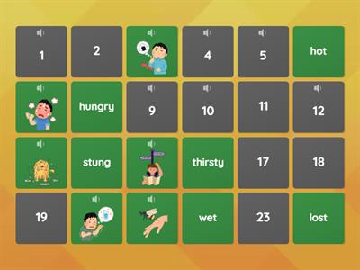 Memory Game Adjectives A2 Vocabulary (Combined with get)