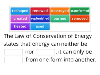 Law of Conservation of Energy