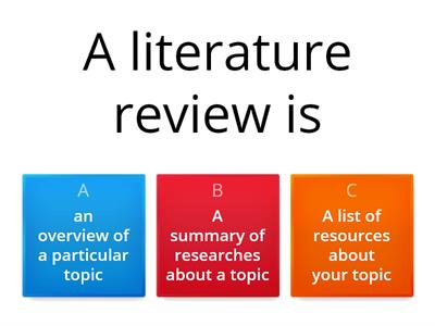 Writing the literature review