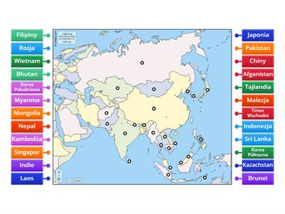 Mapa polityczna Azji Wschodniej i Południowej