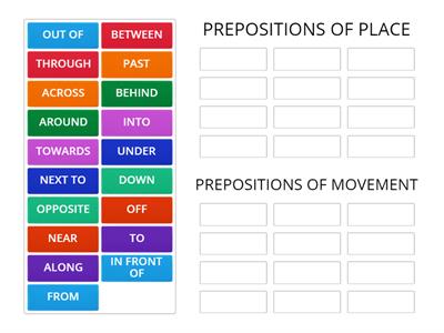 PREPOSITIONS OF PLACE / MOVEMENT