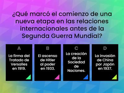 Evaluación Segunda Guerra Mundial