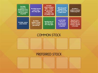 Stock types features