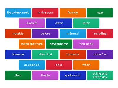 FRENCH  Flip tiles Connectives  and time phrases