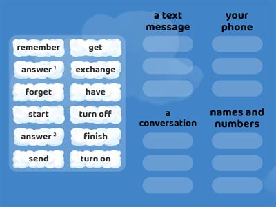 UNIT 11.2. ELEMENTARY. Put the words into the correct group 