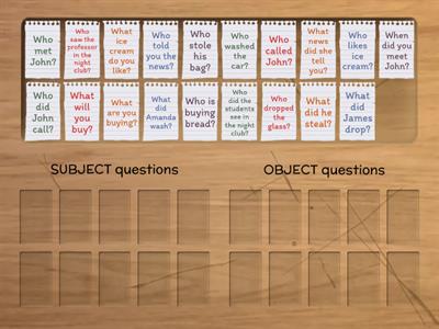  SUBJECT and OBJECT questions