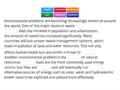 Environmental problems IELTS/TOEFL