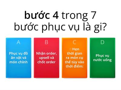 KIỂM TRA KIẾN THỨC 7 BƯỚC PHỤC VỤ