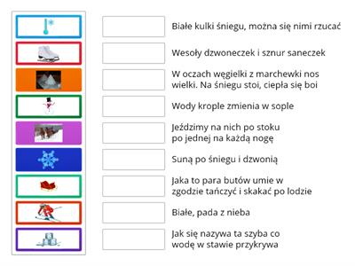 Zimowe zagadki z obrazkami