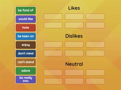 Likes and Dislikes Phrases 