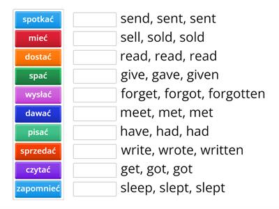 irregular verbs G-U