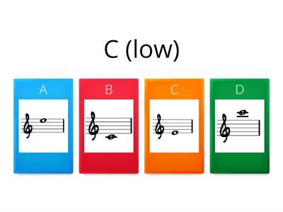 Treble clef notes (advanced) - Quiz