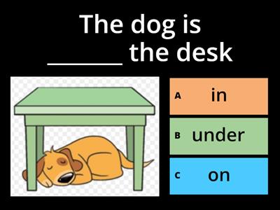  Prepositions In/on/under 