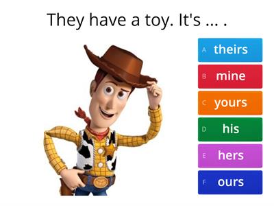 Toy Story - Subject Pronouns to Possessive Pronouns