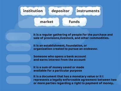 Match Me- Financial Institution, Markets and Instruments 