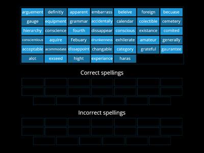 Commonly misspelled words (1-40)