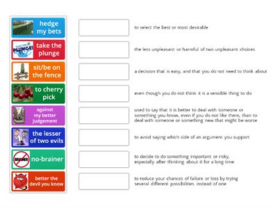 Idioms related to choice