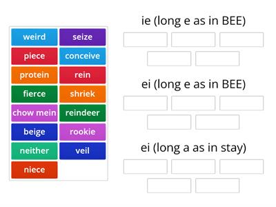 11.4 Sort ie/ei says e and a