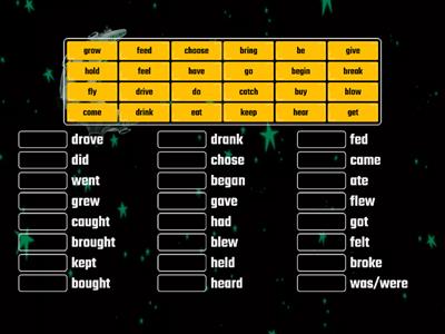 2. Irregular Verbs Set 2 Past Tense Matchup