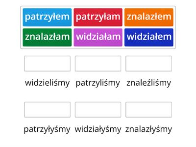 Połącz w pary czasowniki w liczbie pojedynczej z czasownikami w liczbie mnogiej.