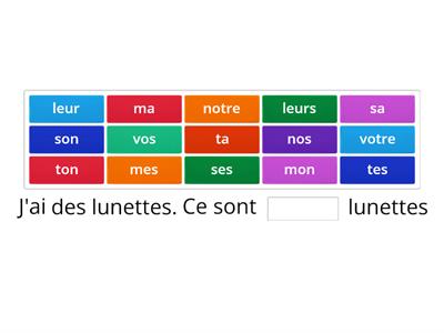 Adjectifs possessifs