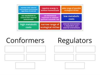 Conformers and regulators group sort