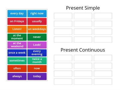 Present Continuous or Simple - adverbs and signal words