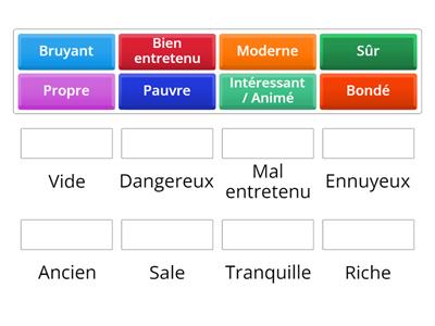 Adjectifs opposés