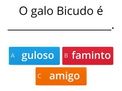 Quiz - O galo maluco - frases cloze e perguntas